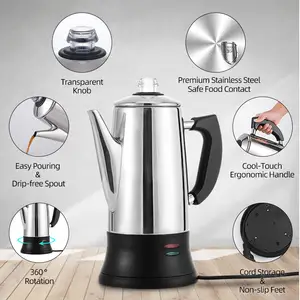 חדש עיצוב אלחוטי נירוסטה בית מטבח בישול מכשירי יצרנית כוס סט ss חשמלי תורכי קפה סיר עם מכסה ידית