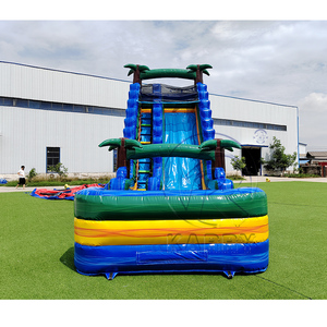 Toboggan Gonflable Tropical Personnalisé en PVC Iridescent avec Piscine et Château Gonflable pour <span class=keywords><strong>Location</strong></span> et Fêtes - Product Image 2