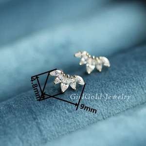 Vente en gros GOL Dtutu Boucles d'oreilles en cristal en or 9 carats Style minimal Cinq feuilles Fleurs à quatre feuilles Trendy Grenat Bridal Shower Gem - Product Image 1