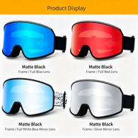Masque de ski personnalisé OEM, grand cylindrique, double couche, coupe-vent, anti-buée, protection UV400, design OTG, protection contre les chocs, bande élastique réglable