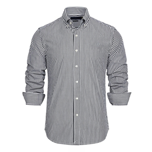 Chemise à Manches Longues Rayée Cheval Mutian pour Hommes, Chemise de Marque de Créateur Confortable, Chemise de Luxe de Haute Qualité #RL-013 - Product Image 4
