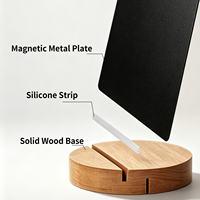 Nouveau Tableau Magnétique Autonome Miniature avec Base en Bois pour Affichage de Bureau à Domicile