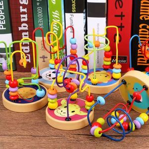 Montessori Mini Wire Roller <b>Puzzle</b> Counting Frames Wooden Educational Circle Bead Maze Toys for Baby Toddler Kids Boys & Girls - Product Image 2