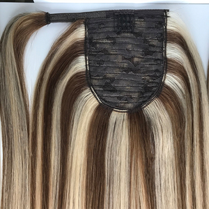 Bán Sỉ Tóc Người 100% Tóc Đuôi Ngựa Tóc Nối Tự Nhiên Hai Lớp Quấn Quanh Tóc Đuôi Ngựa Dây Rút - Product Image 2