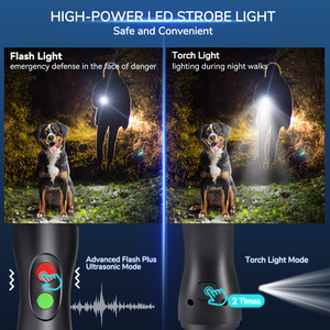 Repelente ultrasónico para perros QGQ de doble cabezal, recargable, portátil, con control de ladridos e indicador LED. - Product Image 3