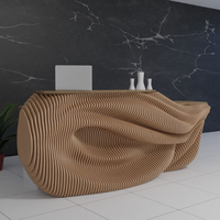 Table paramétrique CNC, comptoir d'accueil paramétrique, mobilier paramétrique en bois massif pour hôtel