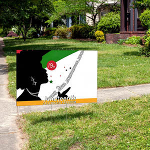 ホットセール ジューンティーンスデコレーション ヤードサイン H型支柱付き 歴史月間 自由の日 ギフト 屋外用 - Product Image 5