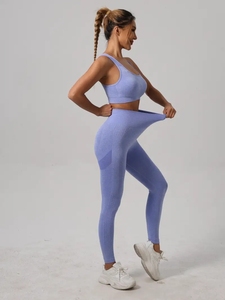 Completo Sportivo da <span class=keywords><strong>Donna</strong></span> Resistente all'Usura, Set Fitness con Effetto Push-Up 3D, Leggings e <span class=keywords><strong>Top</strong></span> Sportivi alla Moda - Product Image 4