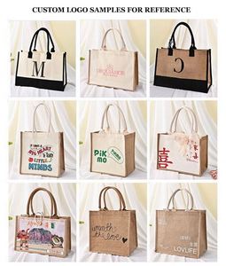 Custom Logo Eco- Friendly Reusable Preserve Tote <b>Bags</b> Promotional <b>Gifts</b> Recycled Cotton Shopping Jute Tote <b>Bag</b> for Wedding - Product Image 4