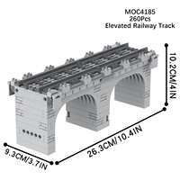 MOC4185-4187 Puente Ferroviario de Dos Pisos, Vía Férrea Elevada, Colección de Creación, Bloques de Construcción, Juguetes Educativos para Niños