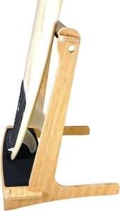 Bamboo <b>Wood</b> Vertical Freestanding Paddleboard Storage <b>Rack</b> Bamboo Surfboard Stand Premium Standing <b>Rack</b> to Display for Longboard - Product Image 6