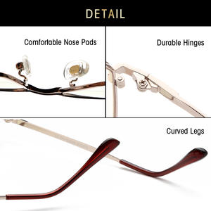 Gafas rectangulares con montura metálica completa, anti luz azul, color gris, unisex, para adultos, modelo 50010 - Product Image 5