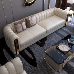 Bộ ghế sofa da cao cấp hiện đại, thiết kế biệt thự, dành cho phòng khách rộng rãi. - Product Image 5