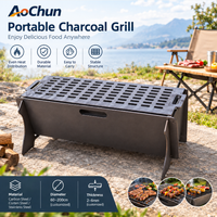 Brasero pliant moderne en acier pour jardin, barbecue, support de feu détachable, portable, facile à nettoyer pour le camping en extérieur