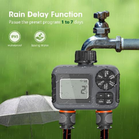 CCOWAY Arroseur intelligent extérieur à minuterie avec temporisation automatique de la pluie (7 jours) et double vanne pour l'irrigation domestique