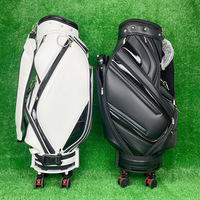 Base Universal para Carrito de Golf con 4 Ruedas Giratorias de 360 Grados, Sistema de Frenos, Ligera (3.0 kg), para Bolsas de Golf de 5 a 9.5 Pulgadas