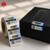 Etiqueta Holográfica a Prueba de Manipulación, Etiqueta de Seguridad Personalizada Anti-falsificación con Número de Serie y Código de Barras en Rollo