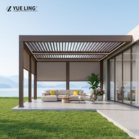 Pergola en aluminium à toit à lamelles personnalisée pour les entrepreneurs et les constructeurs, pergola de patio extérieure résistante au vent et au soleil