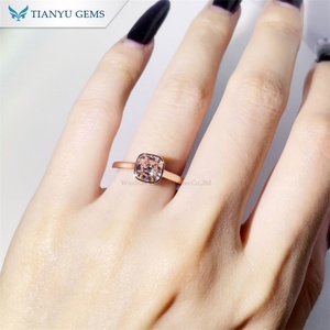 Tianyu Gems 1ct Pink Lab Diamond Ring Coussin Cut avec Lunette Setting Bijoux élégants - Product Image 4