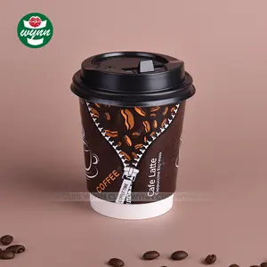 Taza de café de papel de doble pared impresa personalizada proveedor de China