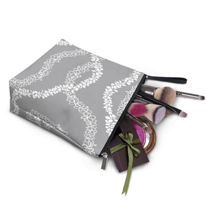 Bolsa de cosméticos para mujer, bolsas de maquillaje de viaje con flores Puakenikeni, neceser portátil, organizador de gran capacidad, bolsa de belleza con cremallera - Product Image 3