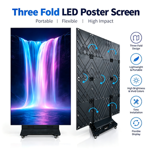 จอแสดงผลโฆษณา LED แบบพกพา พับได้สามตอน สำหรับงานนิทรรศการเคลื่อนที่ จอแสดงผล LED แบบพับได้ สีสันสดใส ป้ายดิจิทัล - Product Image 4