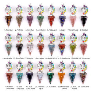 Pendentif pendule spirituel en résine et pierres naturelles mélangées pour la guérison, la décoration ou comme cadeau (vente en gros) - Product Image 2