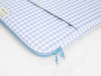 Pochette pour ordinateur portable rembourrée en coton vichy avec poches pour Ipad Pen Custom Logo Large Capacity Computer Case