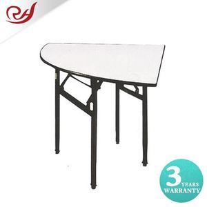 Tables pliantes blanches au design moderne, <span class=keywords><strong>demi</strong></span>-<span class=keywords><strong>lune</strong></span>, en contreplaqué, pieds en métal, tables pliantes pour hôtel, mariage, salle de banquet - Product Image 4