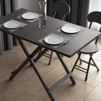 Petite table à manger rectangulaire pliante en bois portable pour usage domestique et extérieur avec chaises