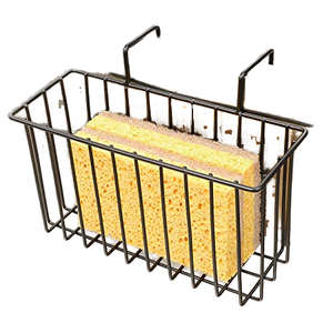 Support à éponge métallique moderne et écologique Damita avec poignées pour rangement de jouets, organiseur d'évier de cuisine, support pour brosses et égouttoir à liquide vaisselle - Product Image 1