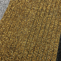 Nouveau Or et Argent Noir Strass Brodé Motif Strass Fer sur Applique Dentelle Nigeria Venise