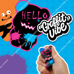 Juguete de Peluche de Oso Colorido de Estilo Novedoso, Serie de Arte Graffiti, de Compresión Lenta, Regalo para Niños - Product Image 4