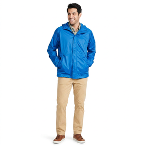 Custom <b>Men's</b> Plus-Size Hooded Windbreaker Lightweight Breathable Nylon Waterproof Street-Wear Zip up <b>Jackets</b> for <b>Summer</b> - Product Image 1