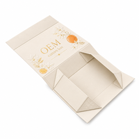 Caja de Regalo de Cartón Reciclable Rígida Plegable Magnética de Lujo con Logotipo Personalizado en Relieve, Caja de Embalaje Cosmético Vacía de Marca Privada