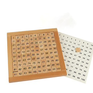 MA018(JZ) Tavola delle Centinaia Montessori, Materiale Didattico in Legno per Matematica, Giocattolo Educativo per Bambini, per AMS e AMI - Product Image 1