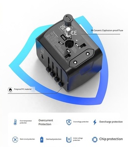 <span class=keywords><strong>Adaptador</strong></span> de Viaje Apex de 20W con Carga Rápida Tipo-C, QC3.0, 2 Puertos <span class=keywords><strong>USB</strong></span>, Enchufe Múltiple (EU/UK/AU), Diseño Ignífugo, Certificado CE - Product Image 6