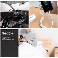 Sesuaikan Kabel Pengisian Daya Ponsel Mobil, Kabel Pengisian Daya Ponsel Mobil, Kabel Pengisian Daya Cepat, Pegas, USB Fleksibel, Pengisian Daya Cepat 1M 1.8M