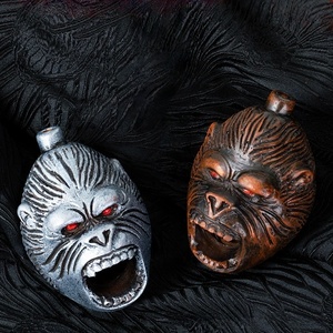Silbato de muerte de gorila de cerámica, generador de sonido chillón, accesorio de Halloween aterrador, silbato de animal tribal antiguo para niños jugando - Product Image 6