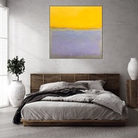 Mark Rothko Style abstrait Fine Art jaune peintures à l'huile art violet moderne acrylique Rothko peinture mur art décor jaune horizon