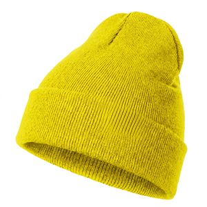 Bonnet en tricot côtelé uni, unisexe, pour l'hiver, 100% acrylique, style décontracté pour adultes, tour de tête 56-58 cm - Product Image 2