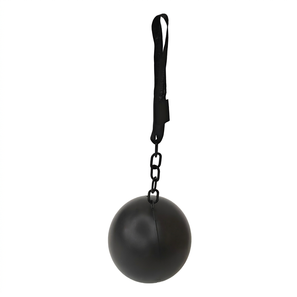 Cadena de pie gris y negra con tela