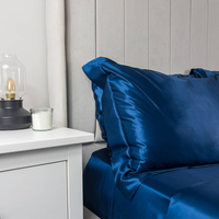 Housse de couette de luxe en gros, écologique, soyeuse, sensation satinée rafraîchissante, fermeture éclair, ensemble de taies d'oreiller en soie avec logo personnalisé, OEM disponible