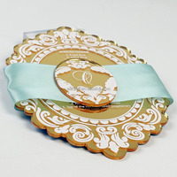 Invitations de mariage et de Quinceañera personnalisées en acrylique miroir doré, luxe élégant, vernis mat, impression numérique