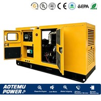 Groupe électrogène diesel silencieux monophasé 30KVA 40KVA 50KVA 60KVA 80KVA 60Hz 220V/440V SmartGen ATS à refroidissement tropical pour alimentation temporaire portuaire