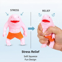 Jouet anti-stress personnalisé en forme de requin amusant, extensible, en TPR, rempli de sable, jouet à presser en forme de requin
