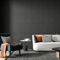Panneau mural en PVC imperméable moderne de 50 cm, texture rainurée 3D, couleur grain de bois, 120 cm x 60 cm, pour salon