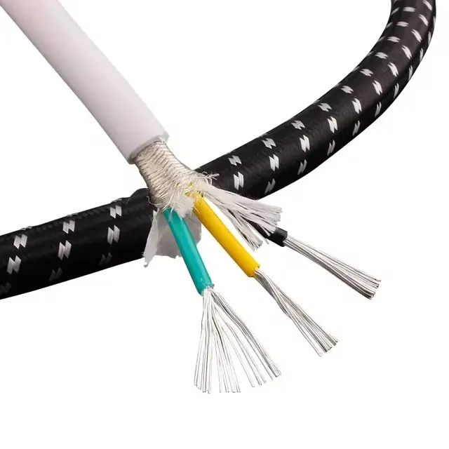 HIFI Power Cord Bulk Wire Silver Plated Copper Shielded 16MM Audio Cable for CD/AMP/Speaker Power