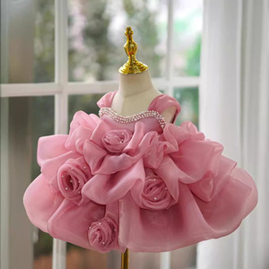 Vestido de Princesa para el Primer Cumpleaños del Bebé, Vestido Nuevo para Bebé, Color Arena, Verano - Product Image 2