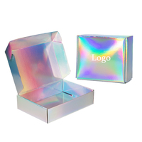 Luxuriöse Farbige Quadratische Geschenkverpackung Regenbogen-Versandtaschen Modernes Neuartiges Design Flache Wellpappe Matt Laminiert mit Prägung